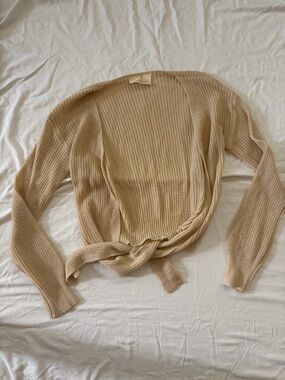 Hyped Unicorn Cream Knit Tie Front Cardigan